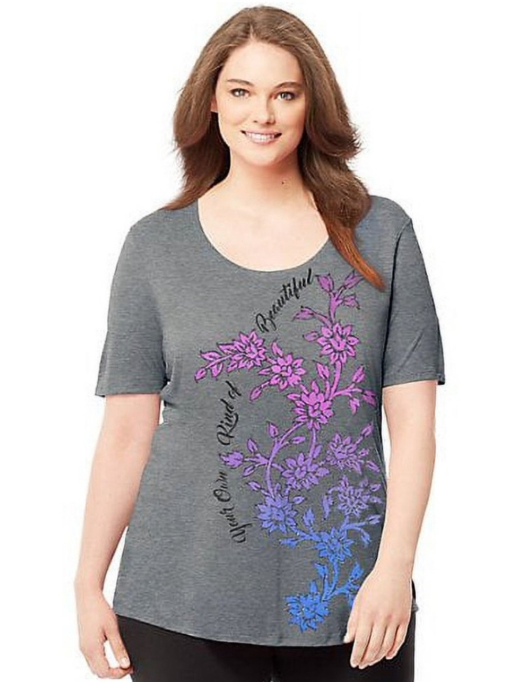 Just My Size by Hanes Plus Size Graphic Tee " Your Own Kind Of Beautiful"